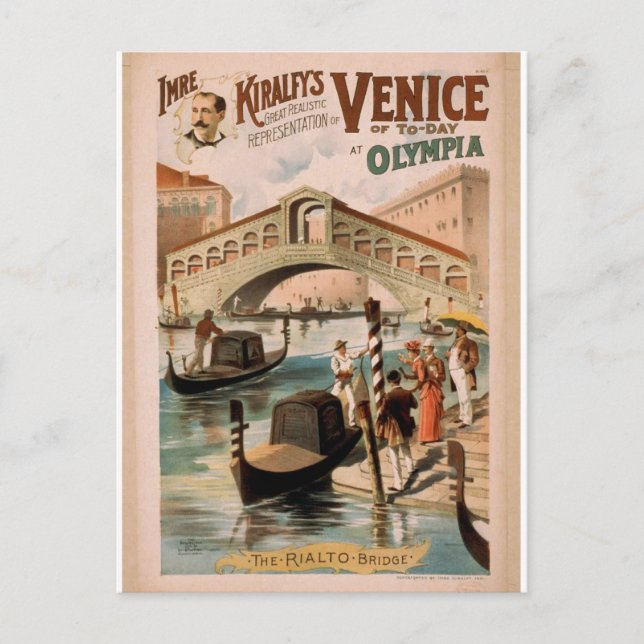 Venedig, die Meeresbrücke, die Rialto-Brücke Postkarte (Vorderseite)