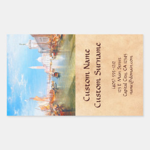 Venedig, Dogano und Santa Maria della Salute Kunst Rechteckiger Aufkleber