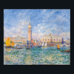 Venedig (Dogenpalast) Auguste Renoir Poster<br><div class="desc">Pierre-Auguste Renoir. Venedig (Dogenpalast). Niedliche Landschaft in Blau und Rosa. Am Ufer des großen Kanals befinden sich große Häuser und ein Glockenturm. Schiffe segeln entlang des Kanals. Blauer,  blauer Himmel mit Wolken. Reproduktion berühmter Kunstbilder im öffentlichen Bereich.</div>