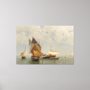 Venedig, Fischerboot in der Lagune (1889) Leinwanddruck