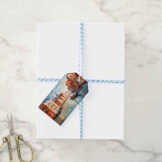 Venedig gestrichen, Italien Geschenkanhänger (Mit Garn)