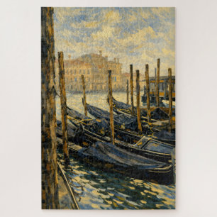 Venedig Gondel Gold Van Gogh Stil Kunstpuzzle