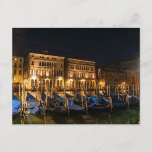 Venedig Gondeln bei Nacht Postkarte