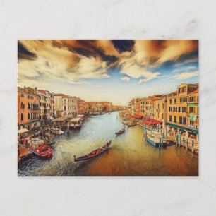 Venedig großer Kanal mit Gondeln Postkarte