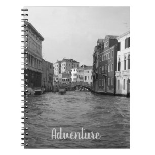 Venedig in Schwarz-Weiß-Spiral-Notizbuch Notizblock