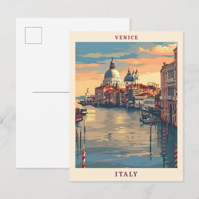 Venedig Italien Elegante Kunst, Dichtung und Musik Postkarte (Vorne/Hinten)