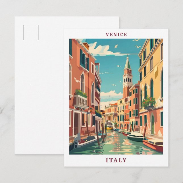 Venedig Italien Elegante Postkarte (Vorne/Hinten)