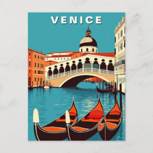 Venedig Italien Gondel Kanal Vintage Postkarte