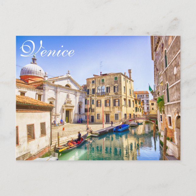 Venedig Italien Gondelbahn Stadtansicht Kunst Postkarte (Vorderseite)