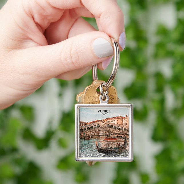 Venedig Italien Gondelbahn Stadtansicht Schlüsselanhänger (Hand)