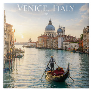 Venedig Italien Grand Canal Gondel Sonnenuntergang Fliese