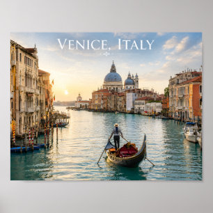 Venedig Italien Grand Canal Gondel Sonnenuntergang Poster