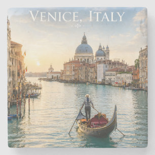 Venedig Italien Grand Canal Gondel Sonnenuntergang Steinuntersetzer