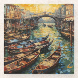 Venedig, Italien im van-Gogh-Stil Glasuntersetzer