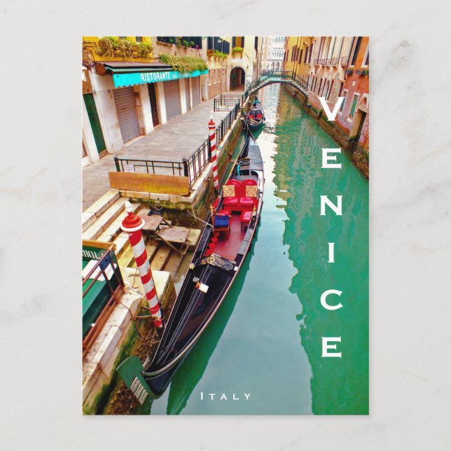 Venedig, Italien (IT) - farbenfrohe Gondelbahn Postkarte (Vorderseite)
