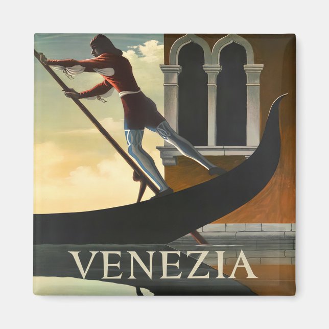 Venedig Italien Jahrgang Reise Magnet (Vorne)