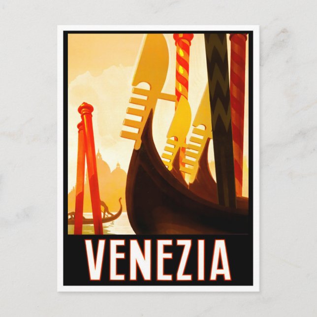Venedig Italien Jahrgang Reise Postkarte (Vorderseite)