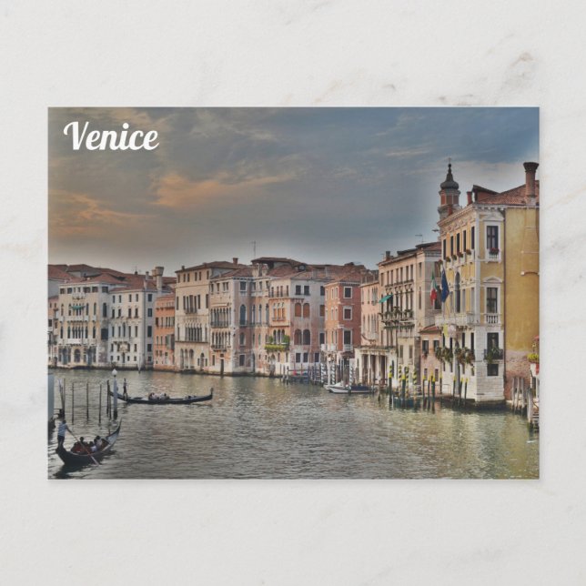 Venedig Italien Kanal Gondelbahn Foto Postkarte (Vorderseite)