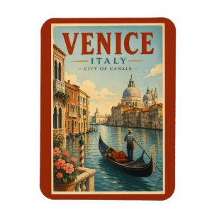 Venedig Italien Kanäle Illustration Reise Kunst Re Magnet
