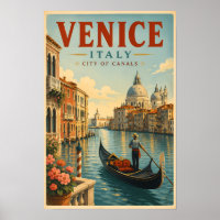 Venedig Italien Kanäle Illustration Reise Kunst Re