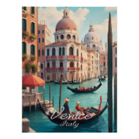 Venedig Italien Kanäle Reiseplakat