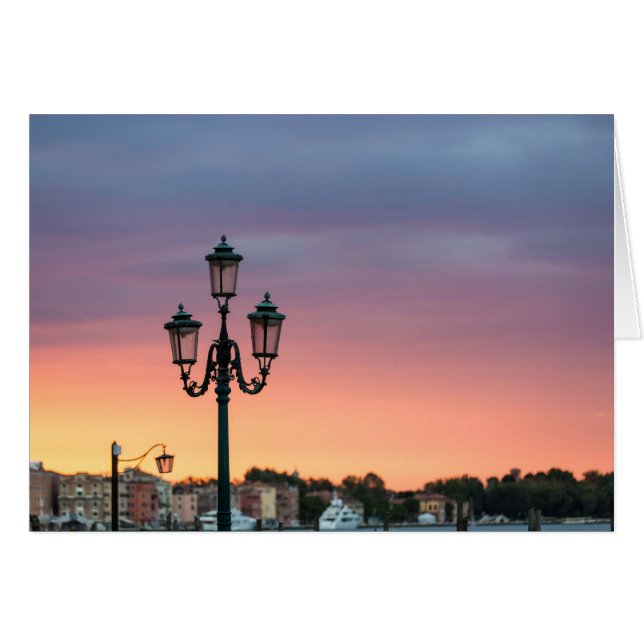 Venedig Italien Lamp Grußkarte (Vorderseite (Horizontal))
