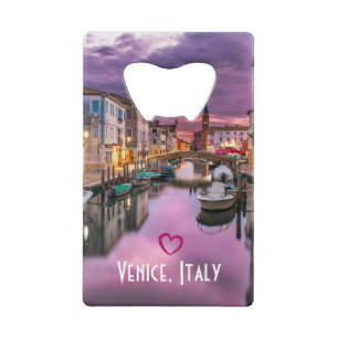 Venedig, Italien - Landschaftlicher Kanal und Vene Kreditkarten Flaschenöffner