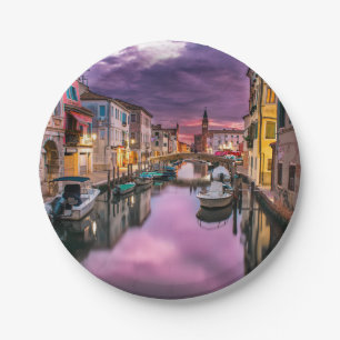 Venedig, Italien - Landschaftlicher Kanal und Vene Pappteller
