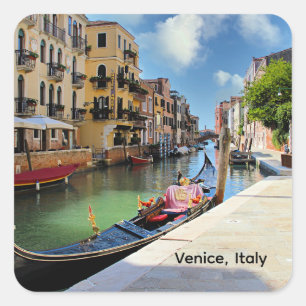 Venedig, Italien, Landschaftsfoto, Quadratischer Aufkleber