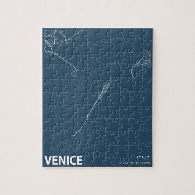 Venedig Italien Minimalistische Stadtkarte Kunst,  (Vertikal)