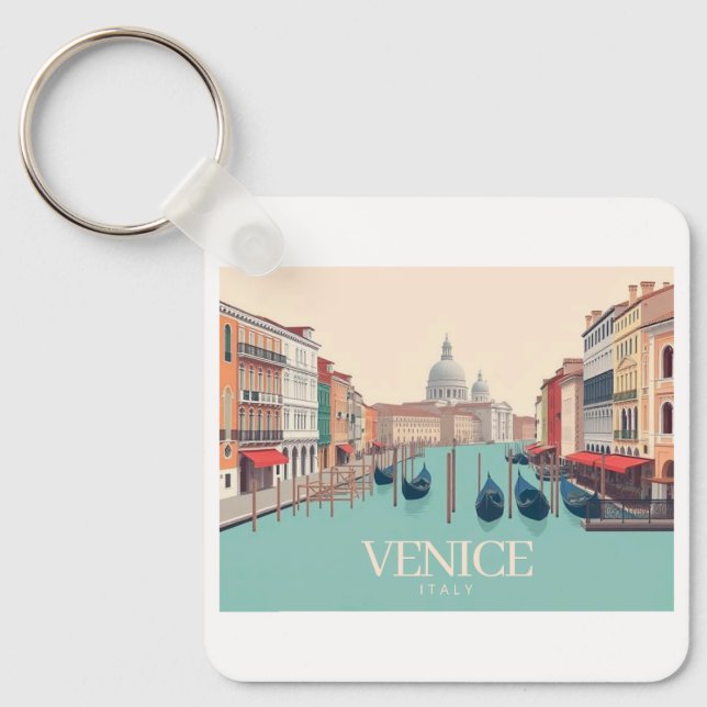 Venedig Italien Pastellfarben Schlüsselanhänger (Vorderseite)