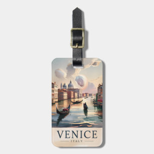 Venedig Italien Reise Vintage Aquarell Großer Kana Gepäckanhänger