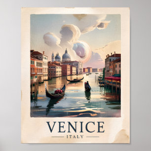 Venedig Italien Reise Vintage-Wasserfarbe Grand Ca Poster