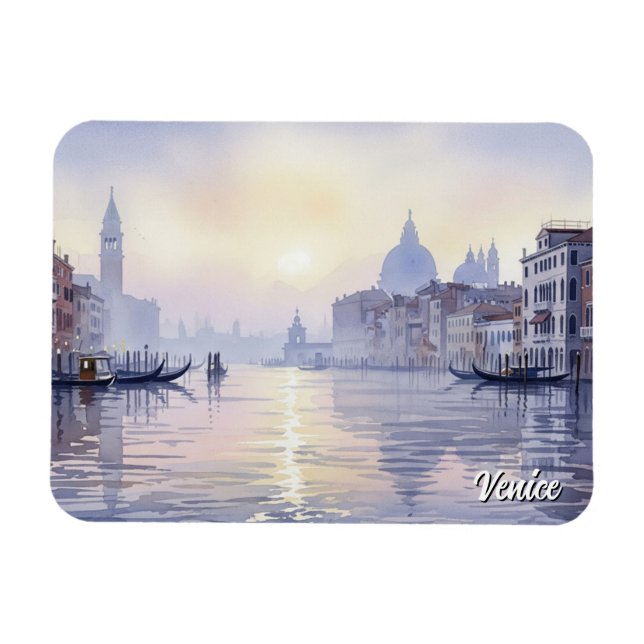 Venedig Italien Reisen Souvenir Watercolor Magnet (Horizontal)