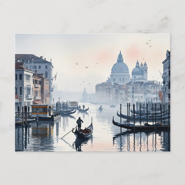 Venedig Italien Reisen Souvenir Watercolor Postkarte (Vorderseite)