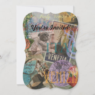 Venedig Italien Reisen Vintage Hübsche Kunst Einladung
