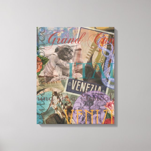 Venedig Italien Reisen Vintage Hübsche Kunst Leinwanddruck (Vorderseite)