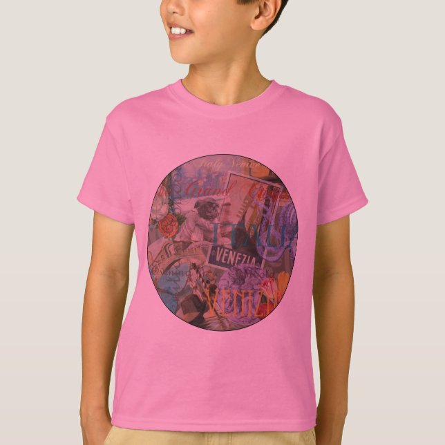 Venedig Italien Reisen Vintage Hübsche Kunst T-Shirt (Vorderseite)
