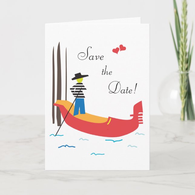 Venedig Italien Rettete die Hochzeitdatenkarte Ankündigung (Vorderseite)