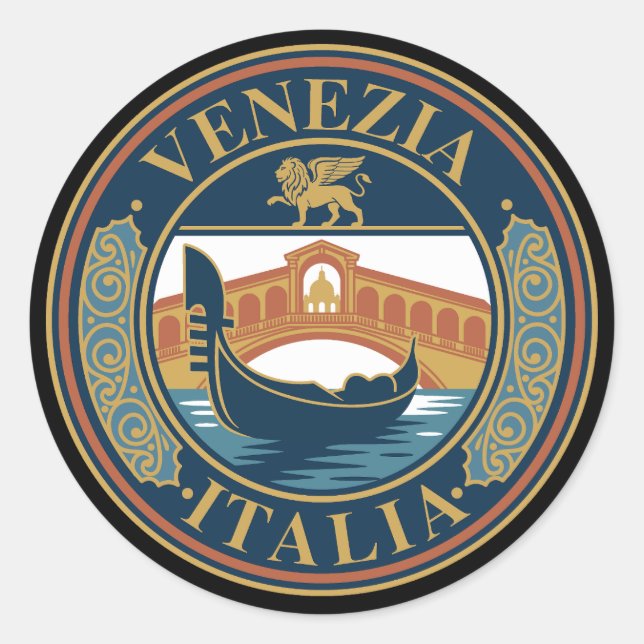 Venedig Italien Runder Aufkleber (Vorderseite)