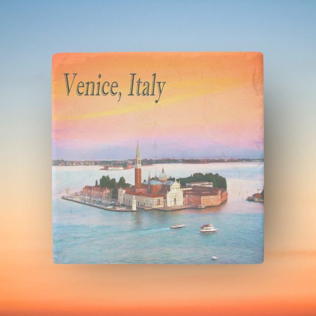 Venedig, Italien Untersetzer Orange Sunset Stone (Von Creator hochgeladen)
