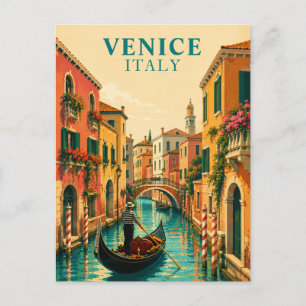 Venedig Italien Venezianischer Kanal Gondel Souven Postkarte