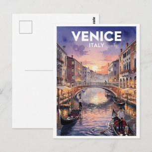 Venedig Italien Vintage Reise Postkarte