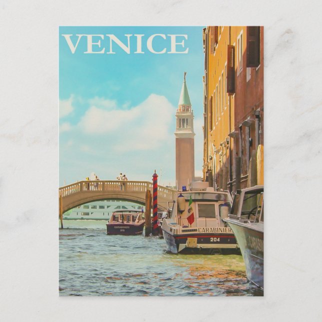 Venedig, Italien Vintage Reise Postkarte (Vorderseite)