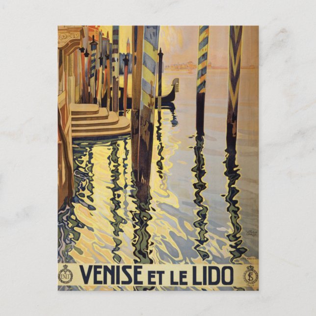 Venedig, Italien Vintage Reise Postkarte (Vorderseite)