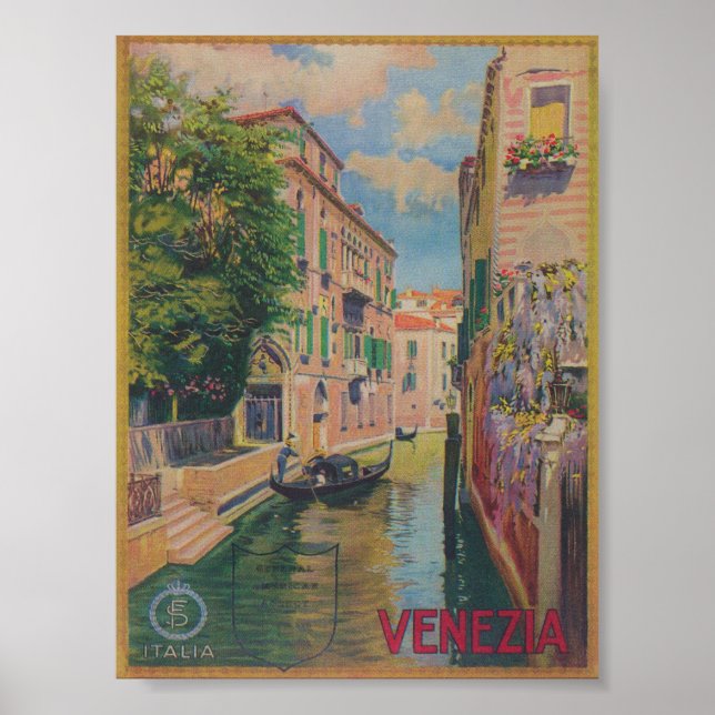 Venedig Italien Vintage Travel Poster (Vorne)
