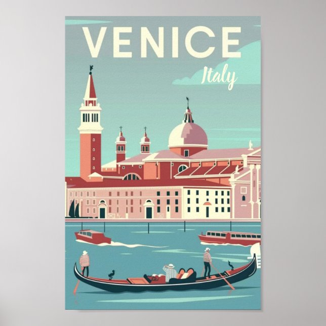 Venedig Italien Vintager berühmter Reiseort Poster (Vorne)