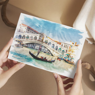 Venedig, Italien - Wasserfarbe Postkarte
