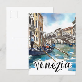 Venedig - Italien Wasserfarbenmalerei Postkarte