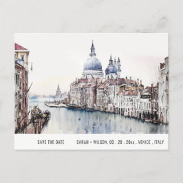 Venedig - Italienische Kanäle Wasserfarbe Save the Postkarte